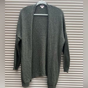 Woman’s Hunter Green Size Large Cardigan “Duster” Sweater EUC